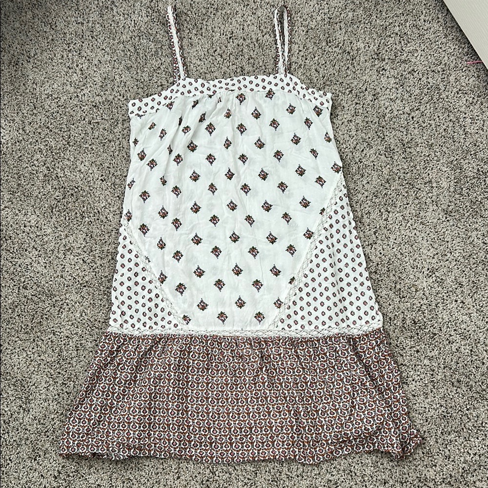 Anthropologie Floral White and Pink Dress
